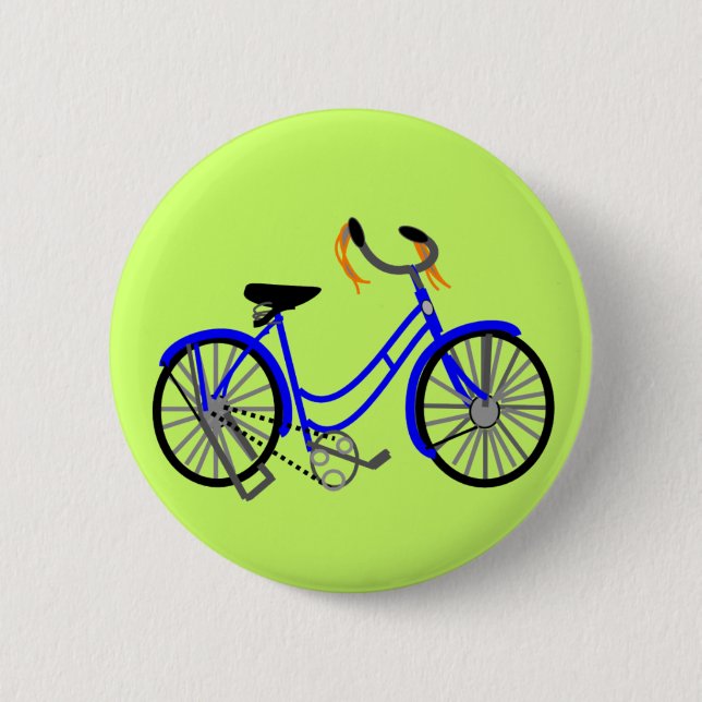 Bicycle Drawing, 1950's Style Button (Front)