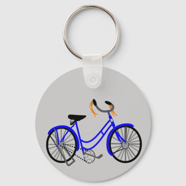 Bicycle Drawing, 1950's Style Keychain (Front)