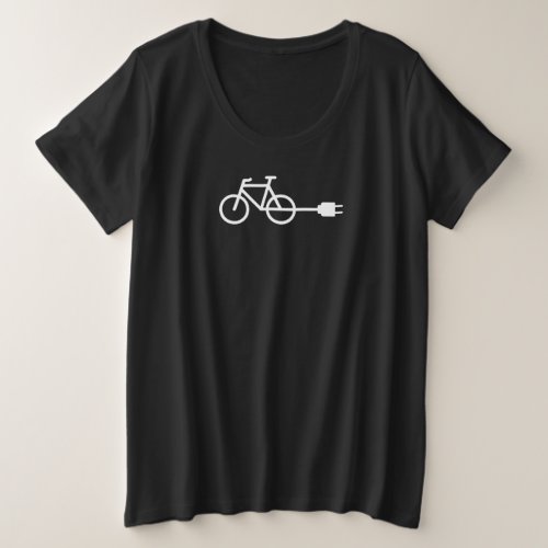 Bicycle Electric Plug Design for E_Bike Cyclists Plus Size T_Shirt