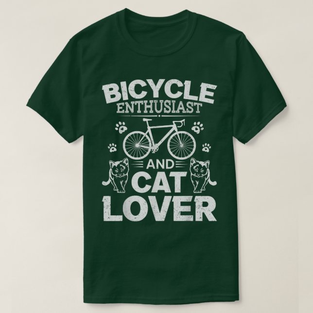 Bicycle Enthusiast And Cat Lover Mountain Biking C T-Shirt (Design Front)
