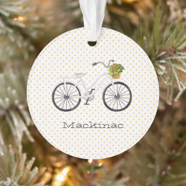 Bicycle Family Reunion Year Flowers Location Fun  Ornament (Tree)