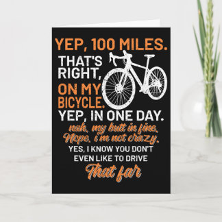 Bicycle Faq Yep 100 Miles Triathlon Downhill Cycle Card