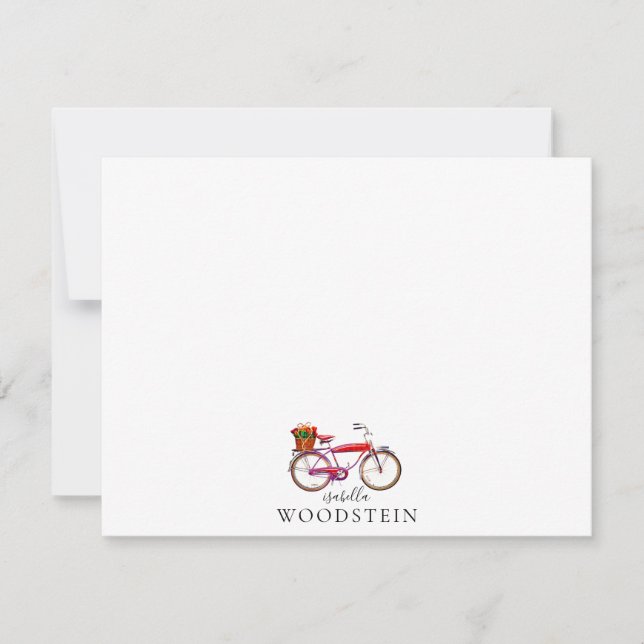 Bicycle Flowers Personalized  Note Card (Front)