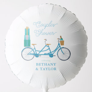 Bicycle for Two Couples Shower Watercolor Bike Balloon