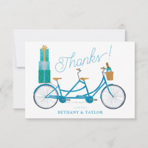Bicycle for Two Watercolor Tandem Bike Thank You Card