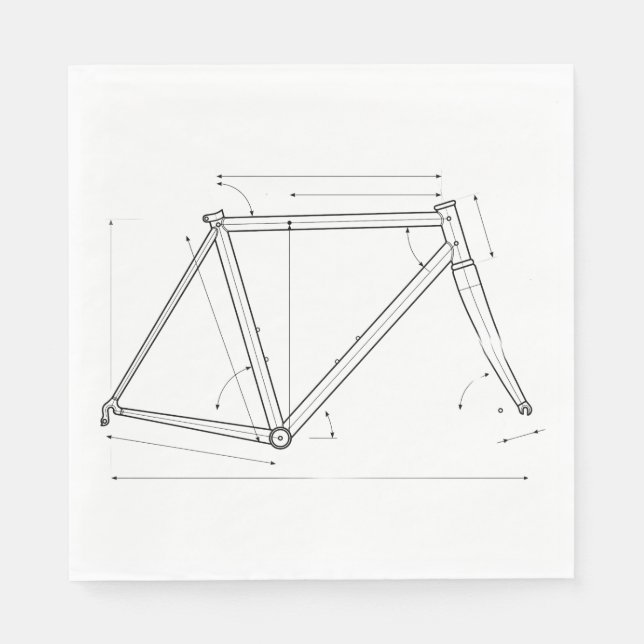 Bicycle Frame Geometry Diagram  Napkins (Front)