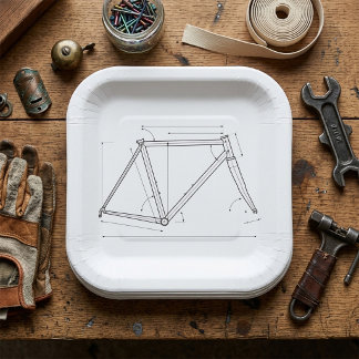 Bicycle Frame Geometry Diagram Paper Plates