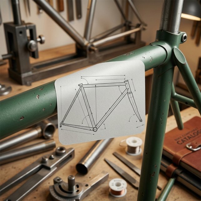 Bicycle Frame Geometry Diagram  Square Sticker (Creator Uploaded)