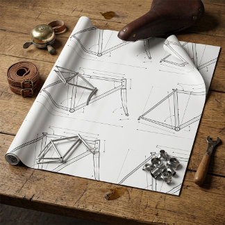 Bicycle Frame Geometry Diagram Wrapping Paper