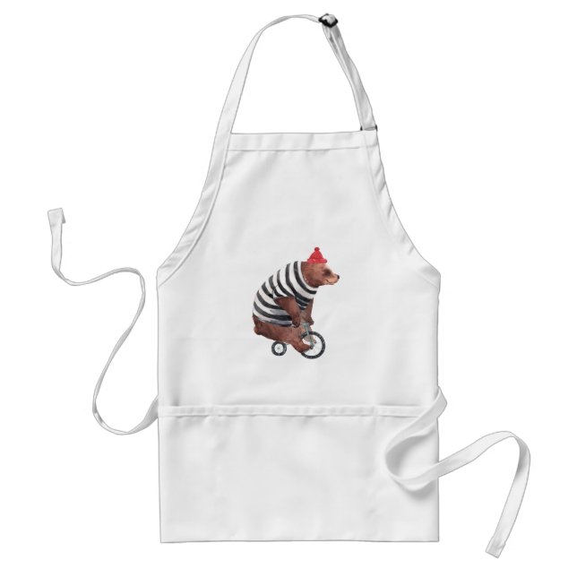 Bicycle Fun Bear Adult Apron (Front)