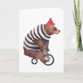Bicycle Fun Bear Card