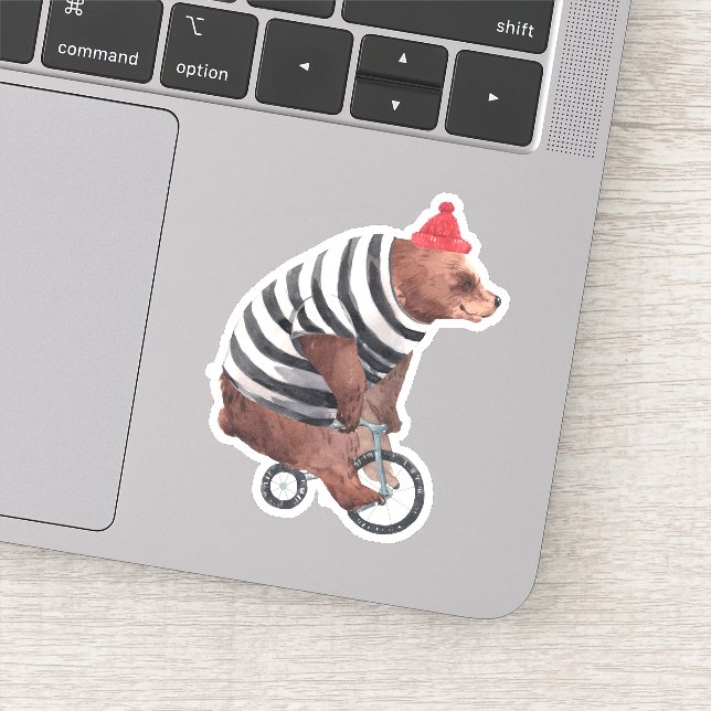 Bicycle Fun Bear Sticker (Detail)