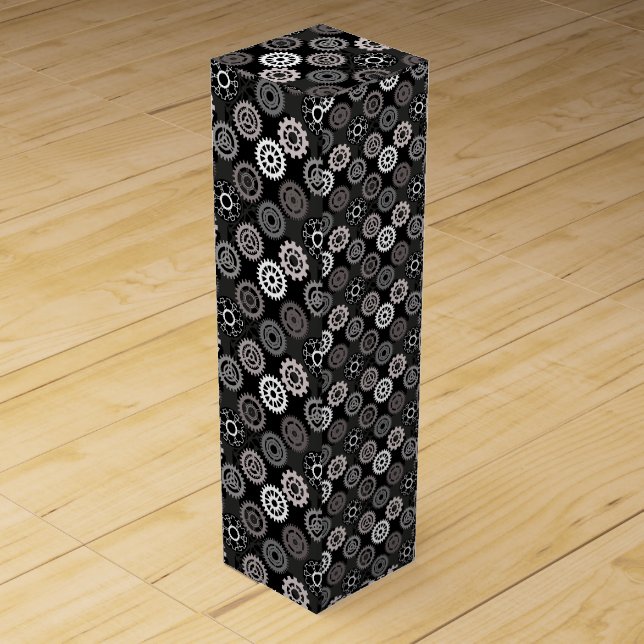 Bicycle gears pattern 01x4.b wine box (Front)