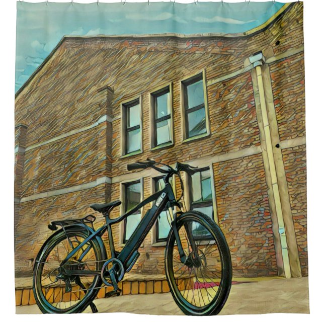 Bicycle gifts for her shower curtain (Front)
