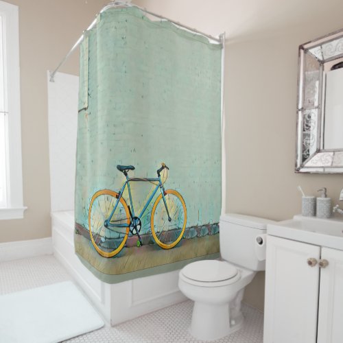 Bicycle gifts for her shower curtain