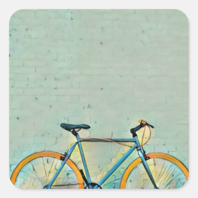 Bicycle gifts for her square sticker (Front)