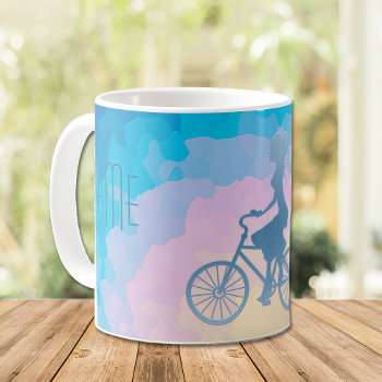 Bicycle Girl Triple Monogram Coffee Mug by AvenueCentral at Zazzle