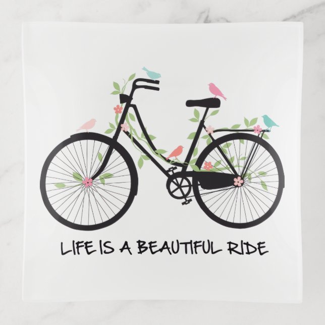 Bicycle glass trinket tray  (Front)