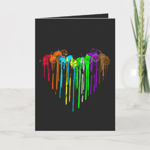Bicycle Heart Shirt Colorful Art Cycle Enthusiasts Card