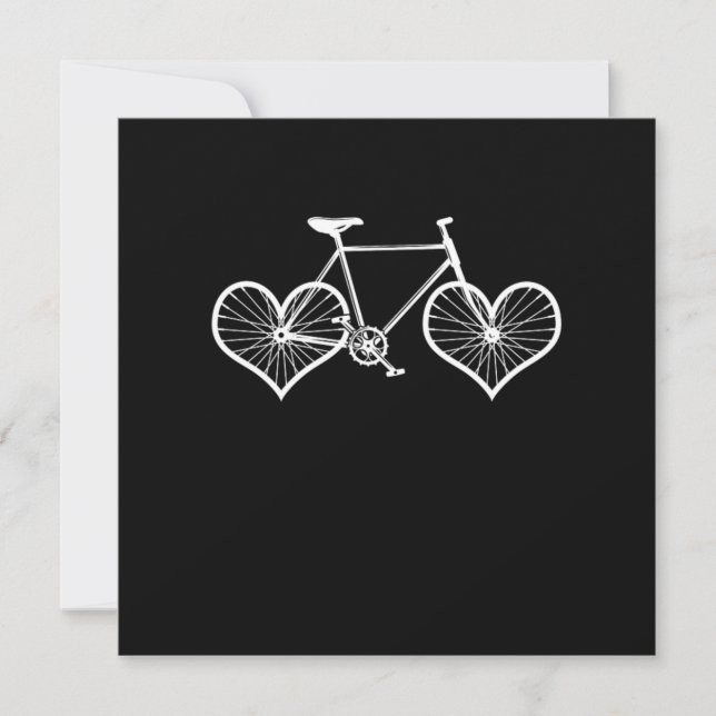 Bicycle Heart Wheel Cycling Bike Race Cyclist Gift Invitation (Front)