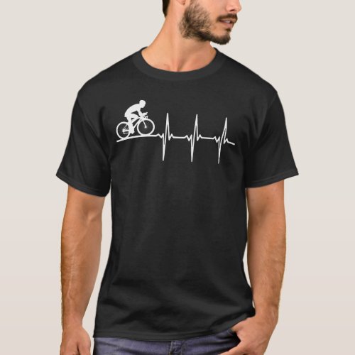 Bicycle heartbeat cycling bike mountain bike T_Shirt