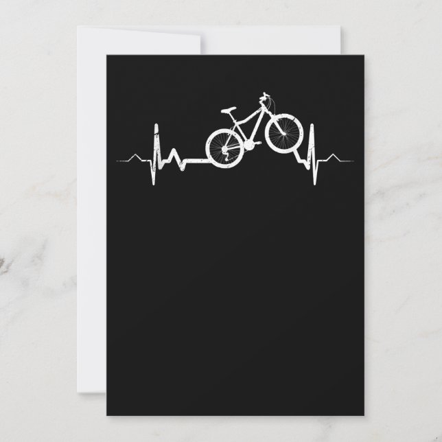 Bicycle Heartbeat Cycling Mountain Bike Note Card (Front)