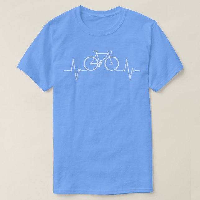 Bicycle Heartbeat ECG Bike Heart Beat Pulse Line f T-Shirt (Design Front)