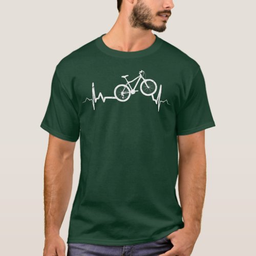 Bicycle Heartbeat MB Cycling Mountain Bike Cyclist T_Shirt