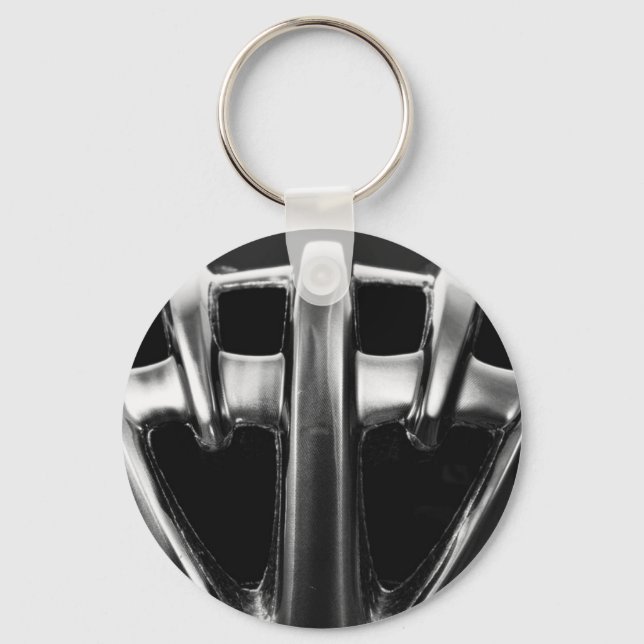 Bicycle Helmen On Black Background Keychain (Front)