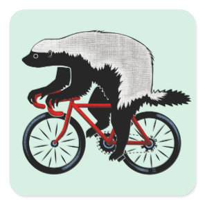 Bicycle Honey Badger Square Sticker