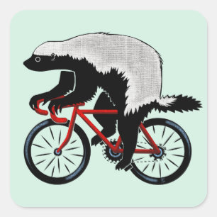 Bicycle Honey Badger Square Sticker