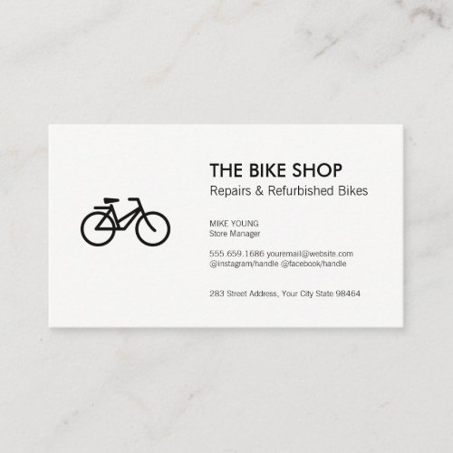 Bicycle Icon  Bike Shop Appointment Card