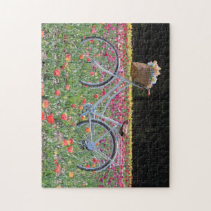 Bicycle in a Tulip Field! Jigsaw Puzzle