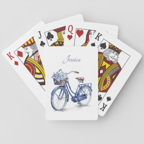 Bicycle in Delft Blue customizable Playing Cards