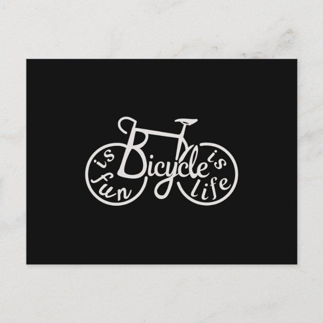 Bicycle is fun, Bicycle is life Postcard (Front)