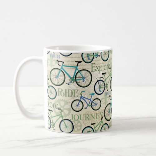 Bicycle Journey Blue Coffee Mug