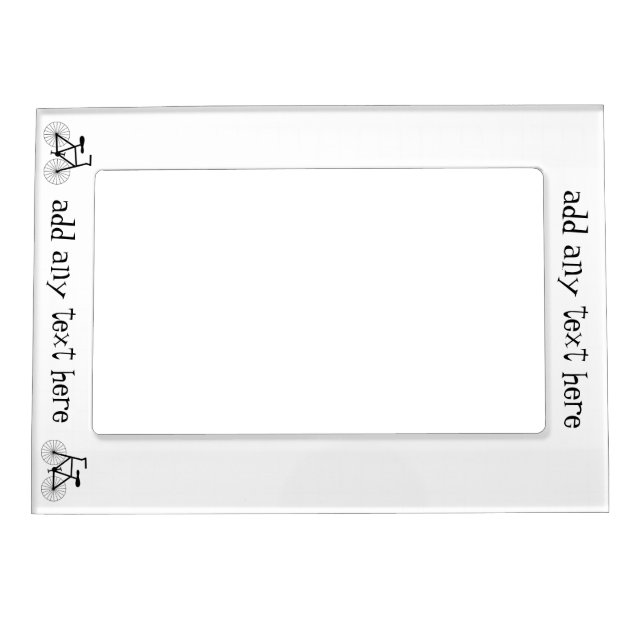 Bicycle Just Add Text Portrait Magnetic Picture Frame (Front)