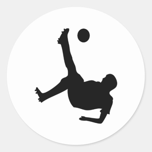 bicycle kick soccer player classic round sticker