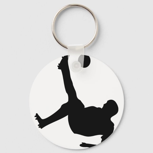 bicycle kick soccer player keychain (Front)