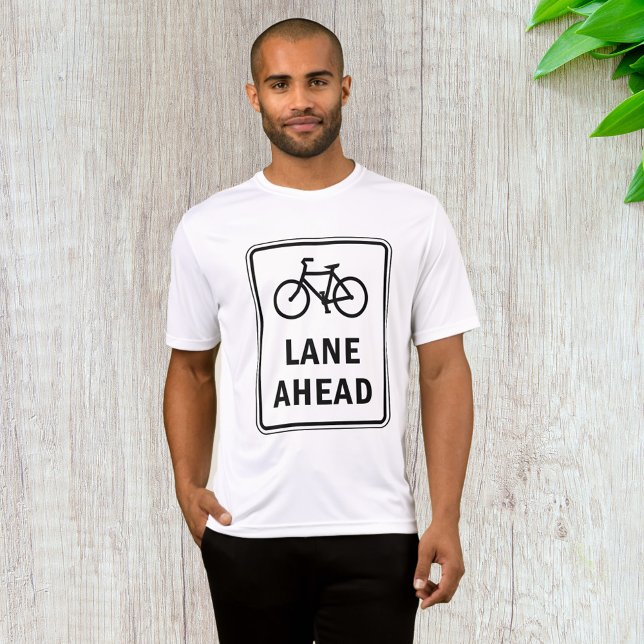 Bicycle Lane Ahead Sign Cycling Road Safety  T-Shirt (Creator Uploaded)