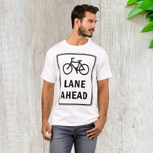 Bicycle Lane Ahead Sign Cycling Road Safety T-Shirt