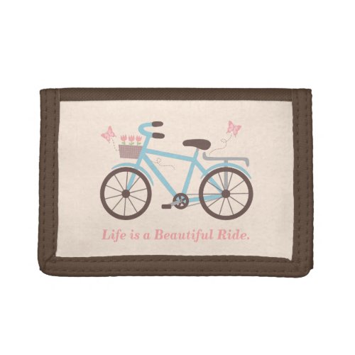 Bicycle Life is a Beautiful Ride Quote Tri_fold Wallet