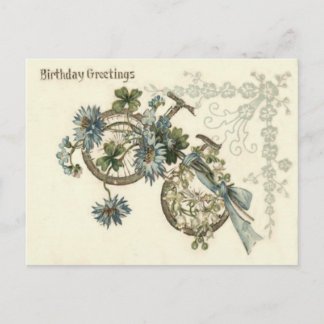 Bicycle Lily of The Valley Forget-Me-Not Postcard