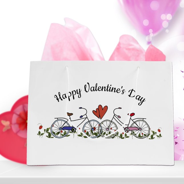 Bicycle Lovers Valentine Large Gift Bag (Creator Uploaded)