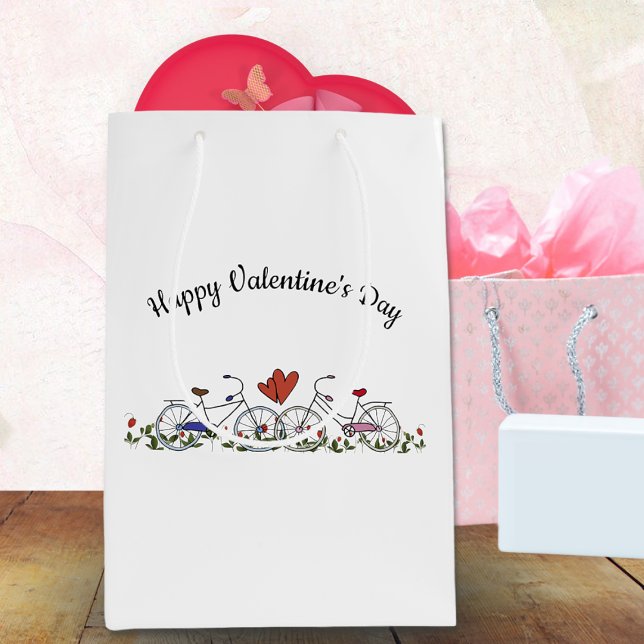 Bicycle Lovers Valentine Medium Gift Bag (Creator Uploaded)