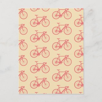 Bicycle Modern Silhouette Coral And Ivory Pattern Postcard by DifferentStudios at Zazzle