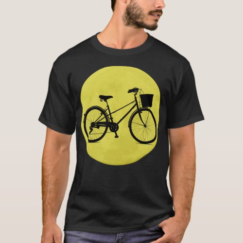 Bicycle Moon Art Silhouette Cycling Design  T_Shirt