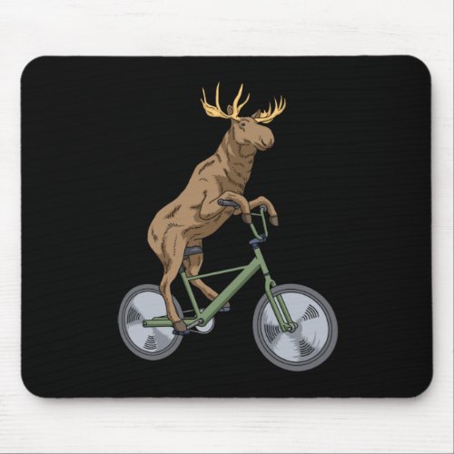 Bicycle Moose Gift Men Women Moose Mouse Pad