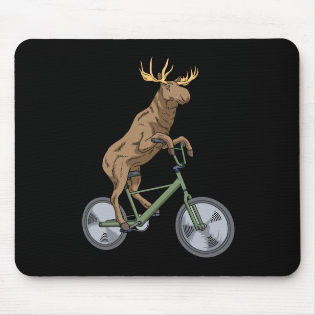 Bicycle Moose Gift Men Women Moose Mouse Pad (Front)