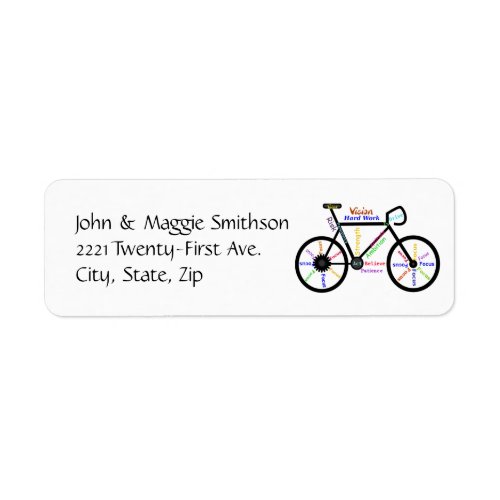 Bicycle Motivational Words for Sport Bike Fans Label